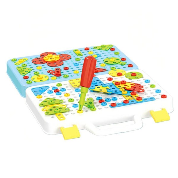 Nevenka Play Toolbox with Electric Drill for Boys and Girls-Flat146Pcs