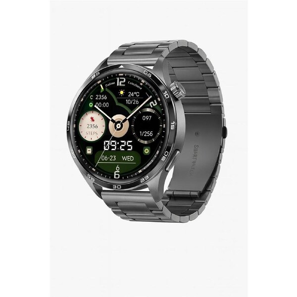 Smart Sports Watch – Bluetooth Calling, NFC, AI Voice, Compass, Altimeter & Fitness Track Steel