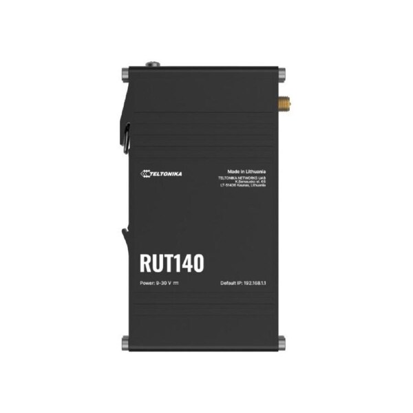 Teltonika RUT140 Industrial Ethernet Router, Wi-Fi 4, 1x3-Pin Power Connector