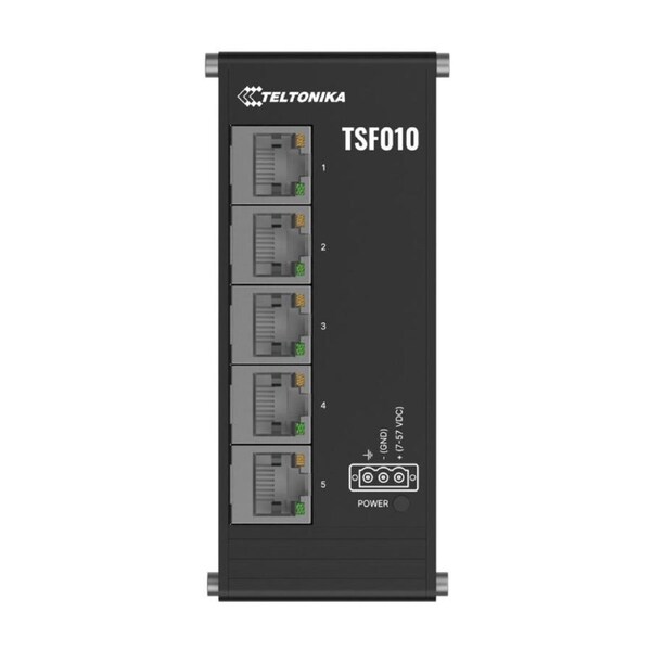 Teltonika TSF010 Flat Ethernet Switch, 3-Pin Power Input, Flat and Compact