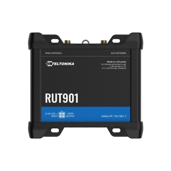 Teltonika RUT901 Industrial Cellular Router, 4G LTE (Cat 4), Dual SIM, Wi-Fi