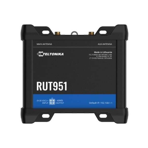 Teltonika RUT951 Industrial Cellular Router, 4G LTE (Cat 4), Dual SIM,WI-FI