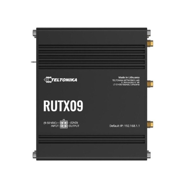 Teltonika RUTX09 Industrial Cellular Router, 4G LTE CAT 6, Dual SIM, Instant