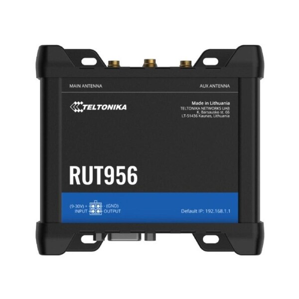 Teltonika RUT956 Industrial Cellular Router, Dual-SIM Cellular 4G LTE, WAN