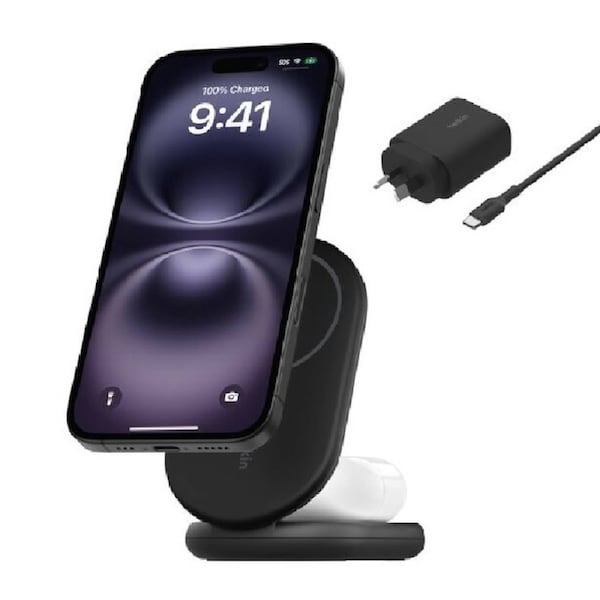 Belkin BoostCharge 2-in-1 Magnetic Foldable Qi2 Wireless Charger + 36W Wall