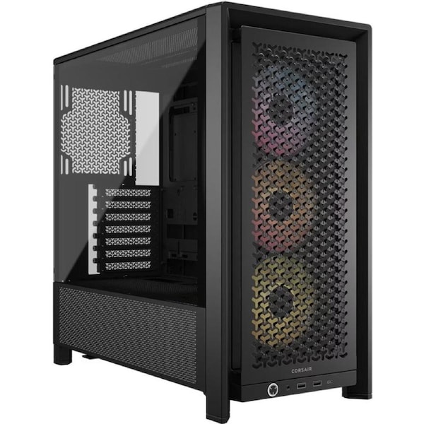 Corsair FRAME 4000D RS ARGB Modular Mid-Tower PC Case - Black, ATX, 430mm GPU, 170mm CPU cooler, 220mm PSU, 360mm rad, 1x USB-C 3.2 Gen2