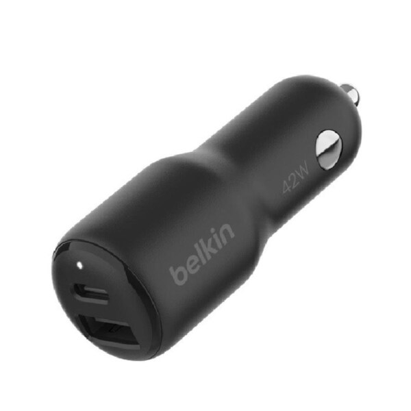 Belkin BoostCharge 42W Dual Car Charger - Black (CCB005BTBK), 1xUSB-C (30W)