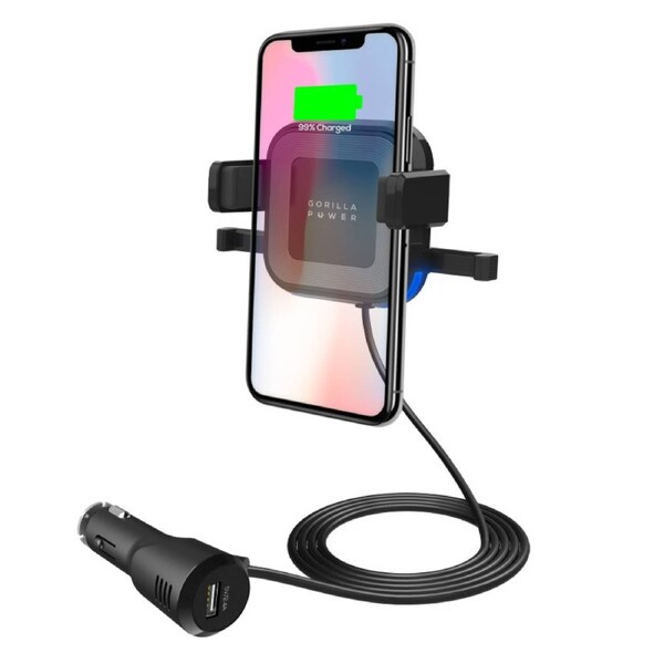 mbeat(R) Gorilla Power 10W Wireless Car Charger with 2.4A USB Charging Air Vent