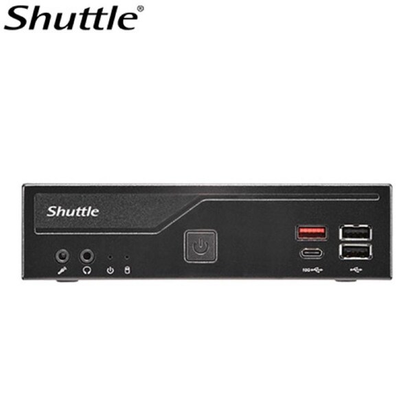 Shuttle DH810 Slim Mini PC 1.3L chassis - Intel Core Ultra 200 serie ,2 x DDR5 SODIMM slots,48GB, 2xLAN (1G & 2.5G), 2xRS232, HDMI, 2xDP, 120W, Vesa