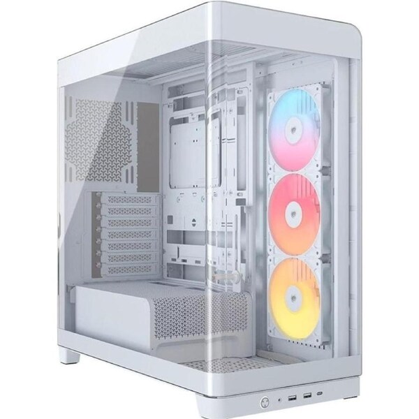 Corsair FRAME 4500X RS-R ARGB Panoramic Glass Mid-Tower PC Case White: 460mm GPU, 185mm CPU cooler, ARGB, USB 3.1, E-ATX support, smart cable routing