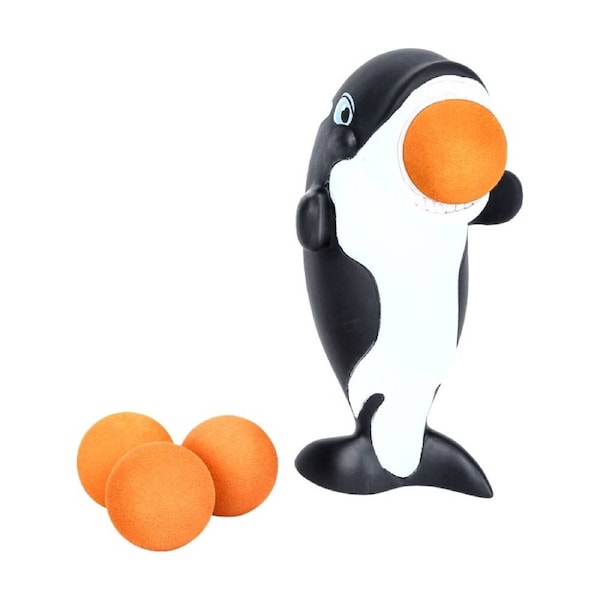 Hog Wild Orca Whale Popper Soft Foam Ball Shooter Indoor/Outdoor Fun Toy