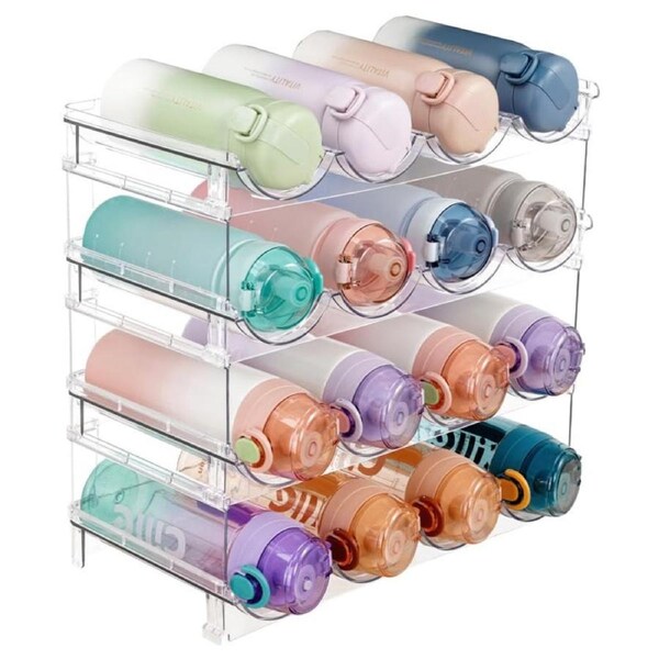 Nevenka 4Pcs Water Bottle Organizer Stackable Bottle Storage Rack