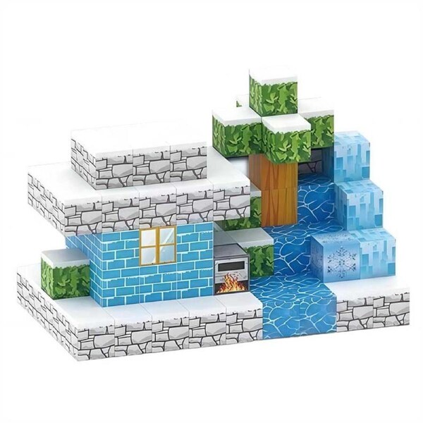 Nevenka 113Pcs Magnetic Blocks Magnet World Creative Building Kids Games Toys-IceSnow