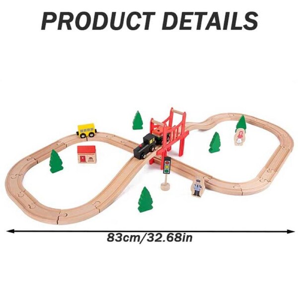 Nevenka 39Pcs Wooden Train Set Train Toy for 3 4 5 Year Old Kids