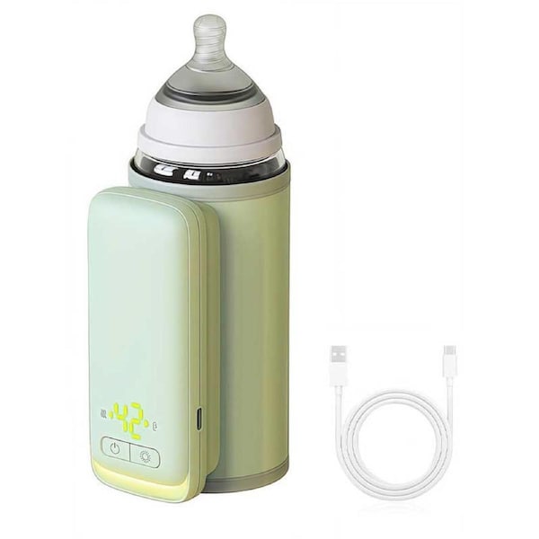 Nevenka Portable Bottle Warmer 6000 mAh Rechargeable Milk Warmer Green