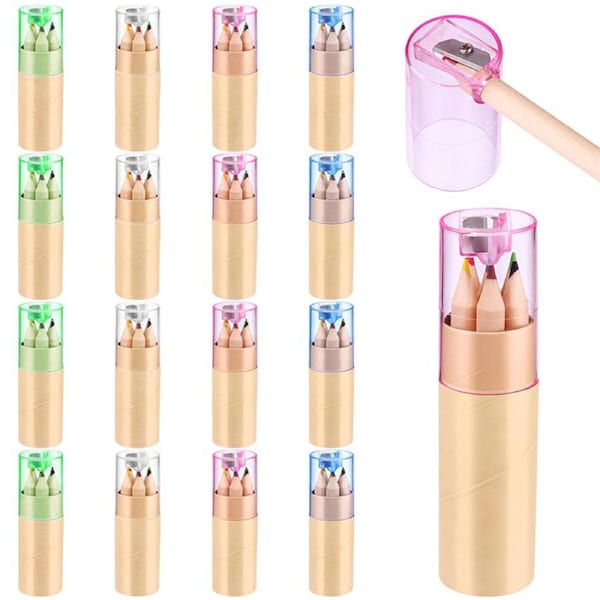 Nevenka 16 Pack Mini Drawing Colored Pencils With Sharpener Set 3.3inch