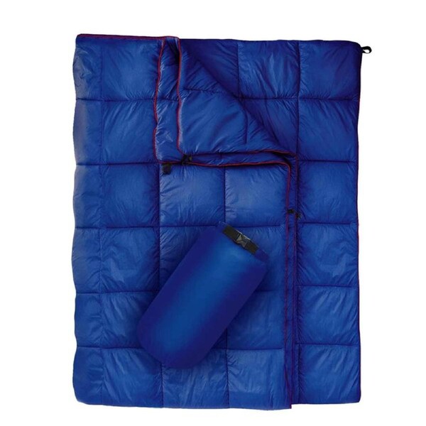Nevenka Outdoor Puffy Camping Blanket Warm Hammock Top Quilt Waterproof Blanket-Blue