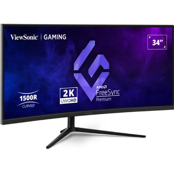 ViewSonic 34' Curved 3440x1440, 180Hz 1ms 1500R, HDR10, Adaptive Sync, 2x HDMI, 2x DP, Speaker, VESA 100, VX3418-2K Office Gaming Ultra Wide Monitor