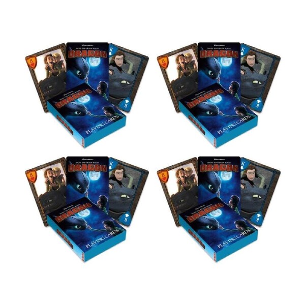 4PK Aquarius How To Train Your Dragon Playing Cards Deck Game Fun Gift