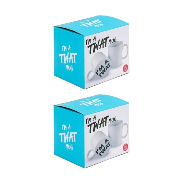 2PK Thumbs Up Twat Mug Prank Office Coffee Cup Funny Novelty Gift