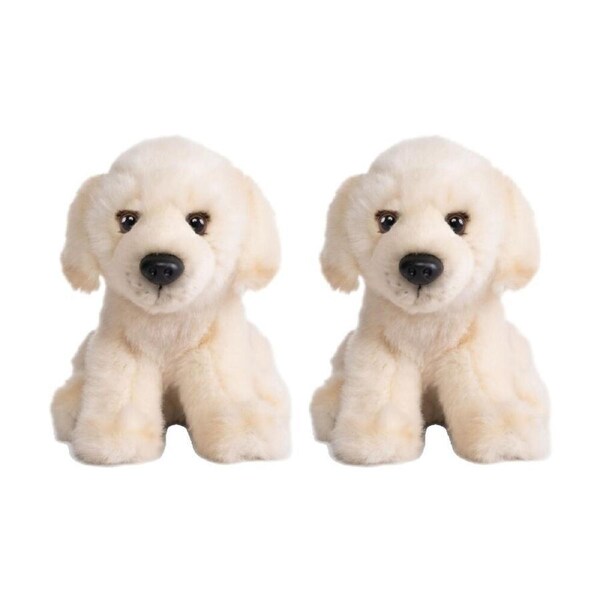 2PK Living Nature Golden Labrador Puppy 15cm Animal Plush Fun Toy