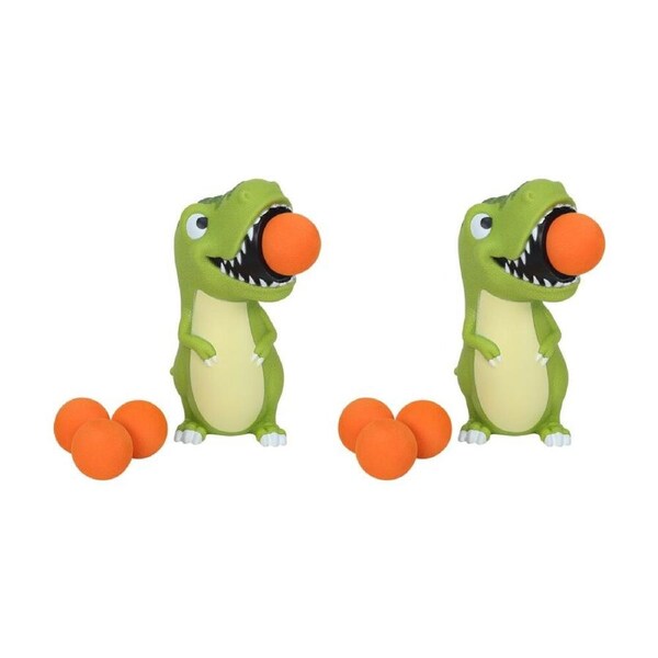 2PK Hog Wild T-Rex Popper Soft Foam Ball Shooter Indoor/Outdoor Fun Toy