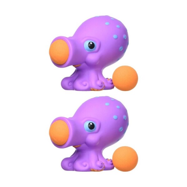 2PK Hog Wild Octopus Popper Soft Foam Ball Shooter Indoor/Outdoor Fun Toy