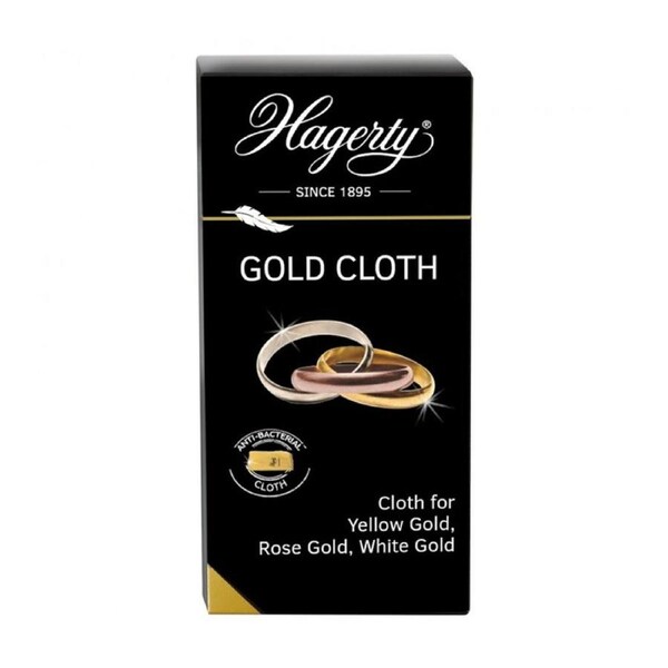 Hagerty Yellow/White/Rose Gold Jewellery Cleaning Cloth Scratch Free 30x36cm