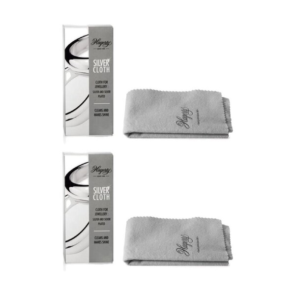 2PK Hagerty Silver Cleaning/Polishing Cloth Jewellery Care Accessory 30x24cm