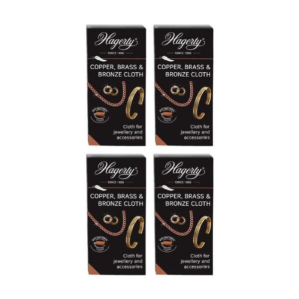 4PK Hagerty Copper Brass & Bronze Polishing Cloth Metal Care Accessory 30x36cm