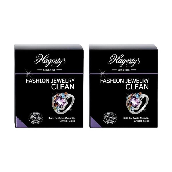 2PK Hagerty Fashion Jewellery Cleaning Bath Cubic Zirconia Crystal Glass 170ml