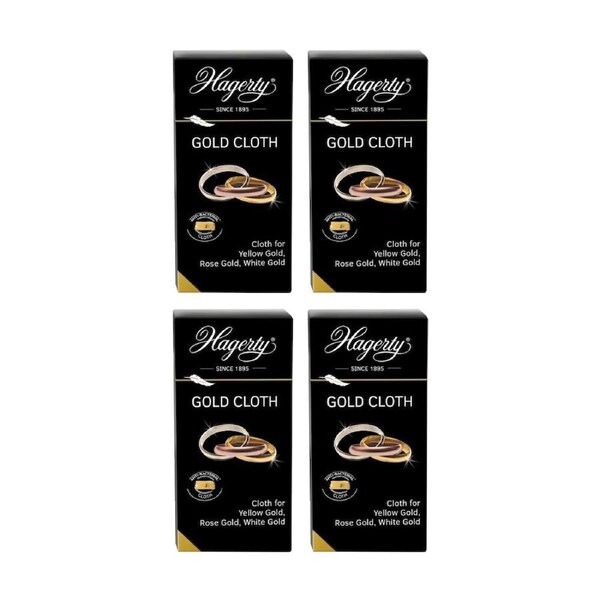 4PK Hagerty Yellow/White/Rose Gold Jewellery Cleaning Cloth Scratch Free 30x36cm