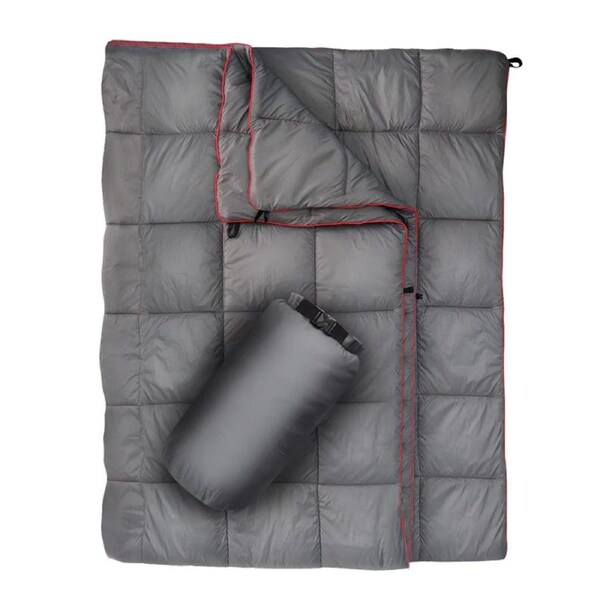 Nevenka Outdoor Puffy Camping Blanket Warm Hammock Top Quilt Waterproof Blanket-Gray