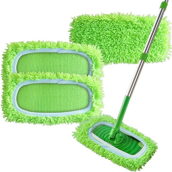 Nevenka 3Pcs Reusable Microfiber Mop Pads Compatible with Swiffer Sweeper