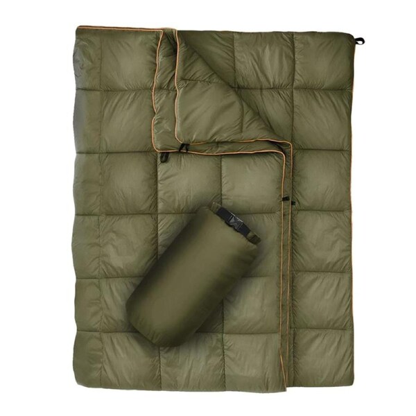 Nevenka Outdoor Puffy Camping Blanket Warm Hammock Top Quilt Waterproof Blanket-ArmyGreen