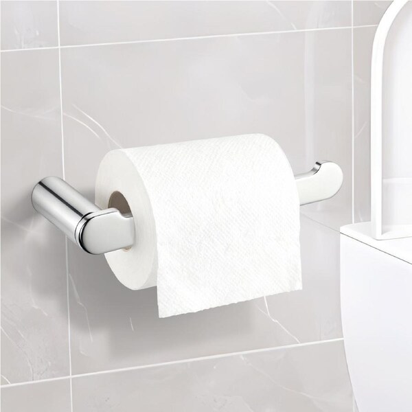 Bathroom Stainless Steel Round Toilet Paper Roll Holder Hook silver Wall Hanger