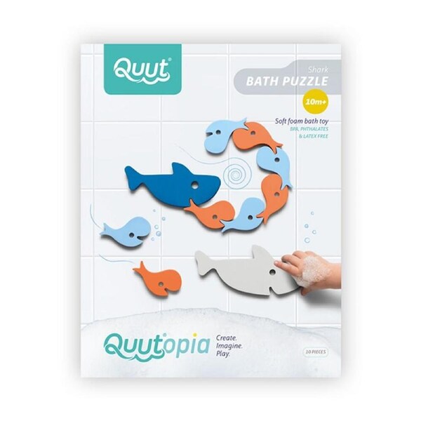11pc Quut Interactive Whale Bath Puzzle Bathtime Childrens Toy 10M+
