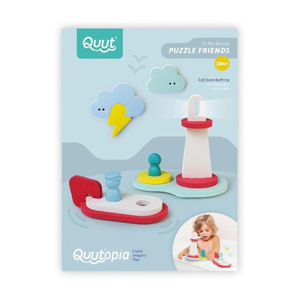 12pc Quut Puzzle Friends To The Rescue Bath Bathtime Childrens Toy 10M+