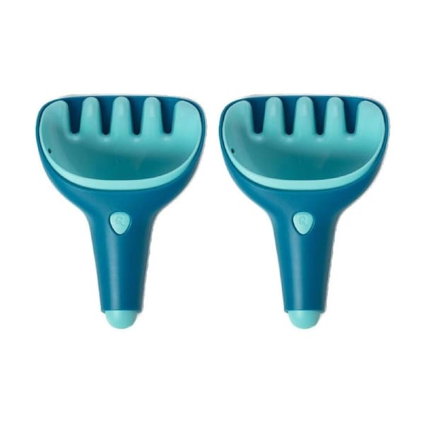 2x 2pc Quut Beach Sand Rake And Digger Raki Childrens Toy Blue/Green 10M+