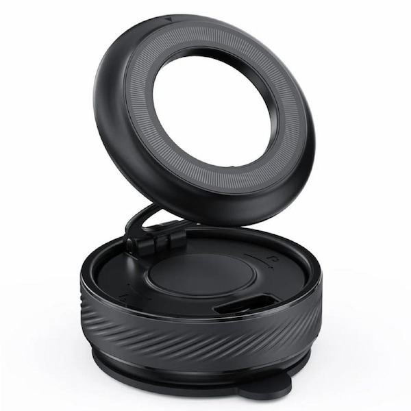 360? Adjustable Car Mount Magnetic Phone Holder with Vacuum Suction Black