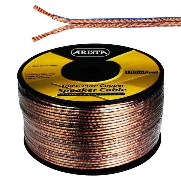 ARISTA 100m 12AWG 3.3mm2 OFC 100% Pure Copper Speaker Cable SPC33100
