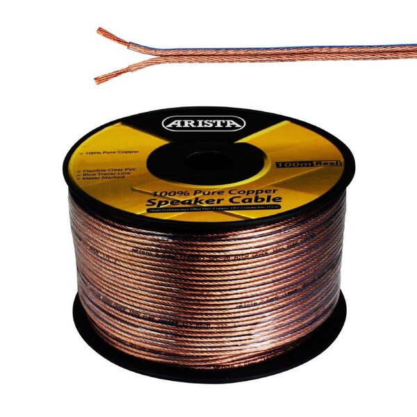 ARISTA 100m 16AWG 1.3mm2 OFC 100% Pure Copper Speaker Cable SPC13100