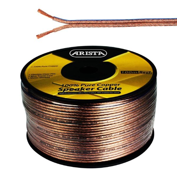 ARISTA 100m 14AWG 2.0mm2 OFC 100% Pure Copper Speaker Cable SPC20100
