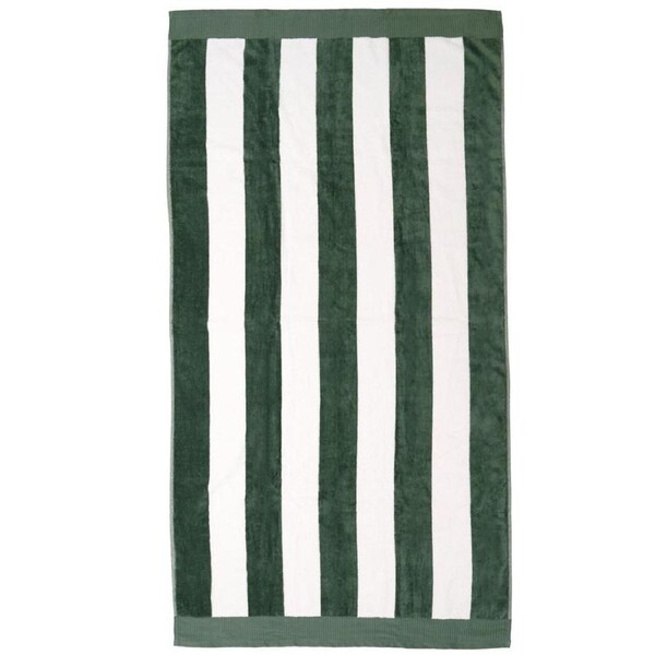 Classic Stripe Beach Towel Moss