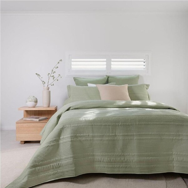 Flinders Coverlet Set Sage Single/Double