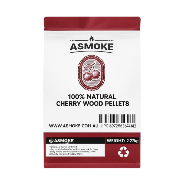 ASMOKE Cherry Wood BBQ Pellets 18kg Bulk Value Pack 8 x 2.2kg Individual Bags