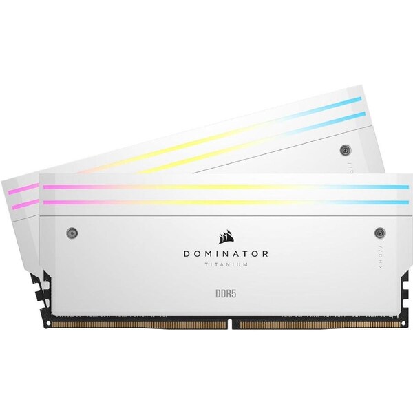 Corsair DOMINATOR TITANIUM RGB 64GB (2x32GB) DDR5 DRAM 6000MT/s CL30 Intel XMP Memory Kit White
