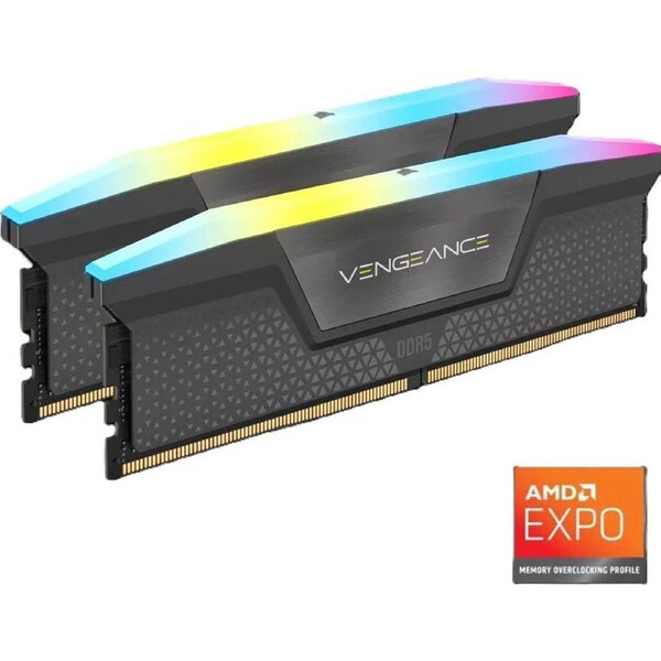 CORSAIR Vengeance RGB 32GB (2 x16GB) 288-Pin PC RAM DDR5 6000 (PC5 48000) Desktop Memory