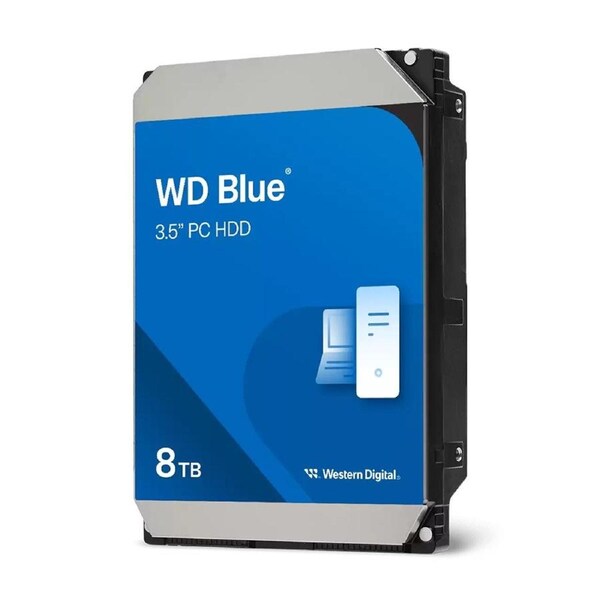 Western Digital Blue PC Desktop 8TB 3.5' Hard Drive SATA 6Gb/s 5640RPM 256MB Cache CMR 2-Year Limited Warranty