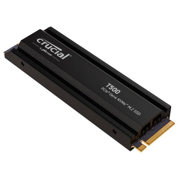 Crucial T500 2TB Gen4 NVMe SSD Heatsink - 7400/7000 MB/s R/W 1200TBW 1440K IOPs 1.5M hrs MTTF Acronis True Image Adobe Creative Cloud PS5 ~MZ-V8P2T0CW